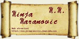 Minja Maranović vizit kartica